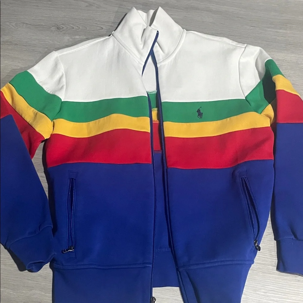 Polo by Ralph Lauren Men's Colorful Striped Zip-Up Sweater - Picture 4 of 5